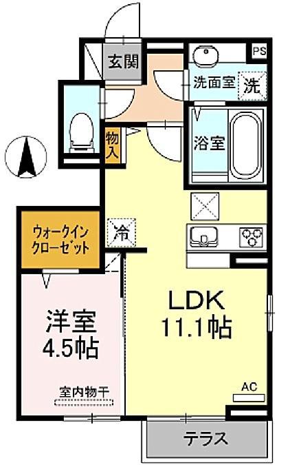 PALERMO(1LDK/1階)の間取り写真