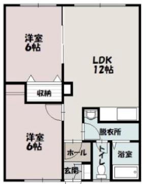 大川マンションB(2LDK/1階)の間取り写真