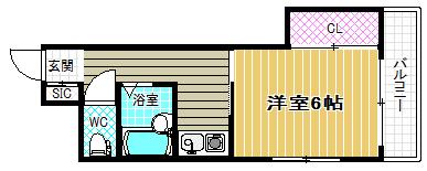 ロイヤルシャトー藤井寺パートI(1K/4階)の間取り写真