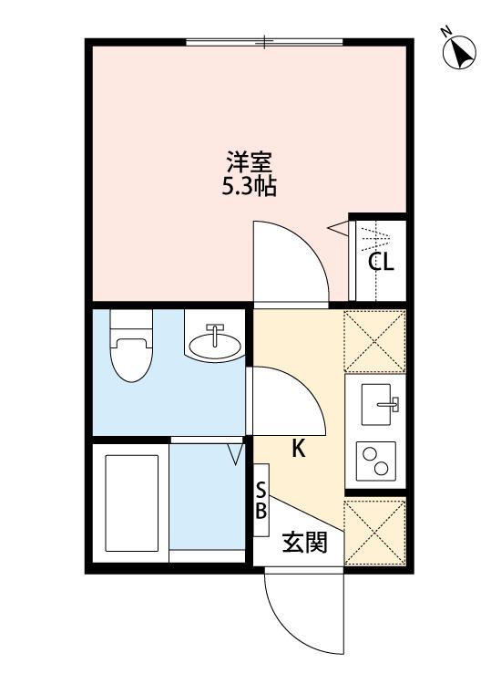 STAIRISE(1K/1階)の間取り写真
