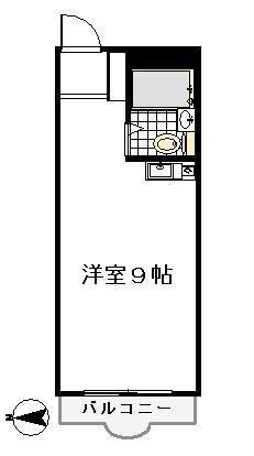Kメーナー(ワンルーム/2階)の間取り写真
