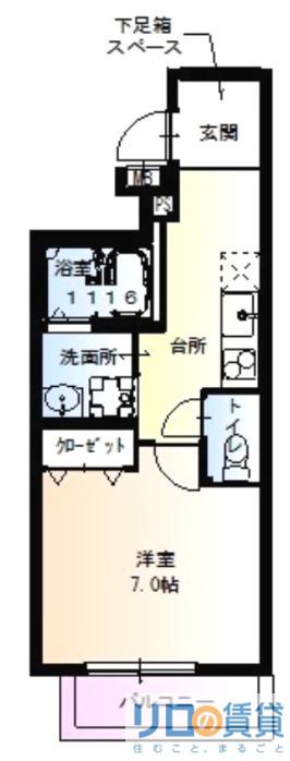 フジパレス柴島II番館(1K/1階)の間取り写真