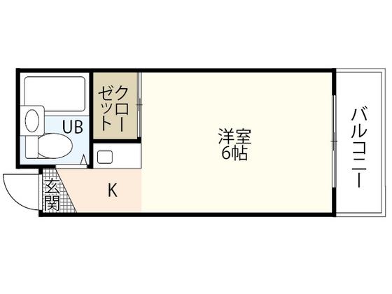 リーガルポイント(ワンルーム/2階)の間取り写真