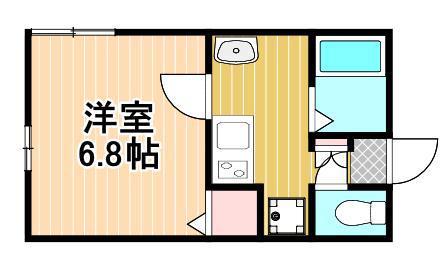 MELLAS北千住(1K/1階)の間取り写真
