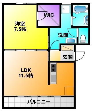 マンション司I(1LDK/3階)の間取り写真