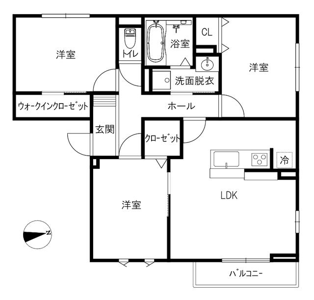 ラッキーセブン(3LDK/3階)の間取り写真