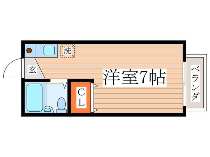 グリーンコーポII(ワンルーム/2階)の間取り写真