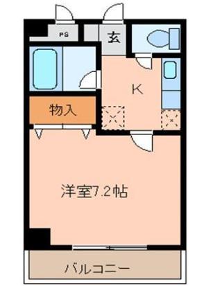 ガーデンプレイスT&T(1K/2階)の間取り写真