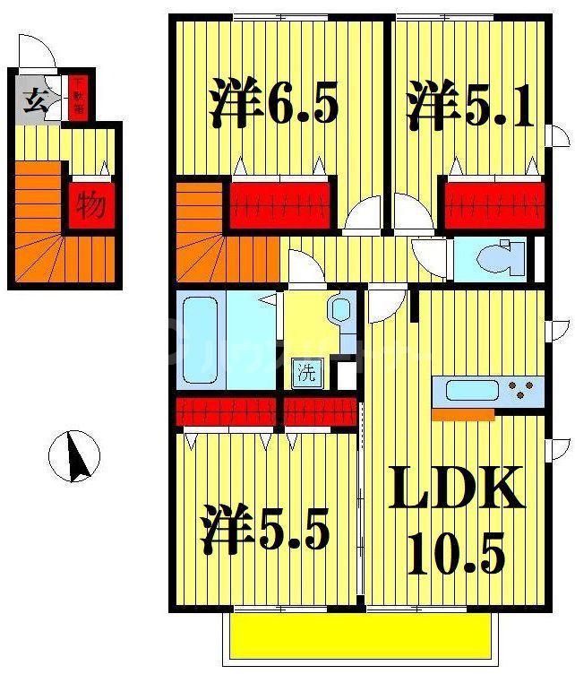 ルーチェ(3LDK/2階)の間取り写真