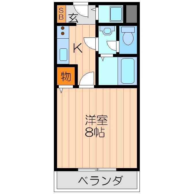 大和田ハイツ(1K/2階)の間取り写真