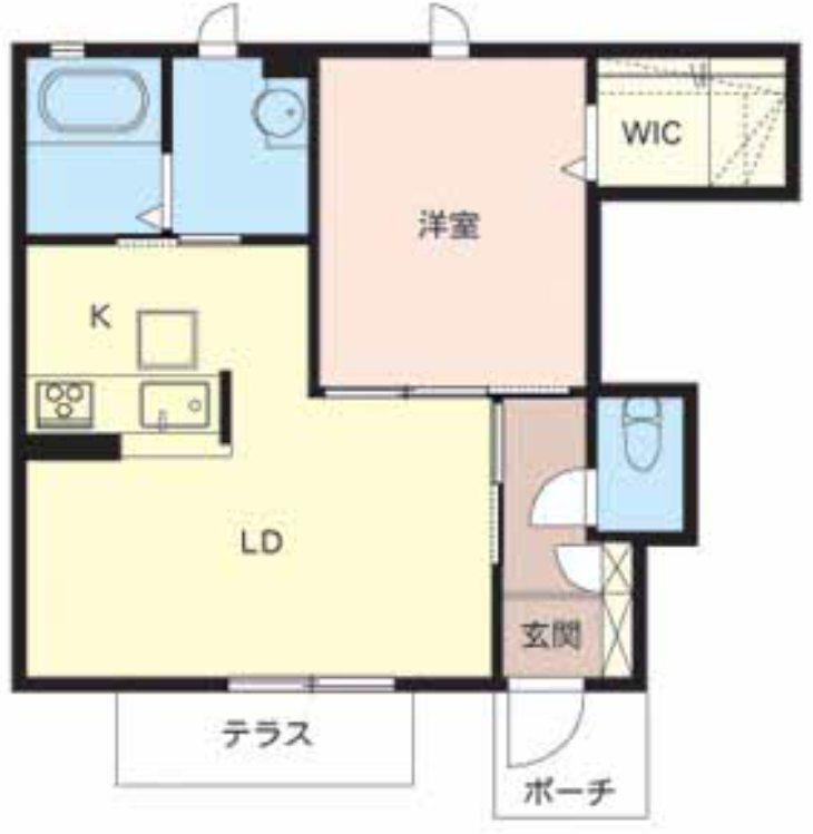 シャーメゾン稲田本町A(1LDK/1階)の間取り写真