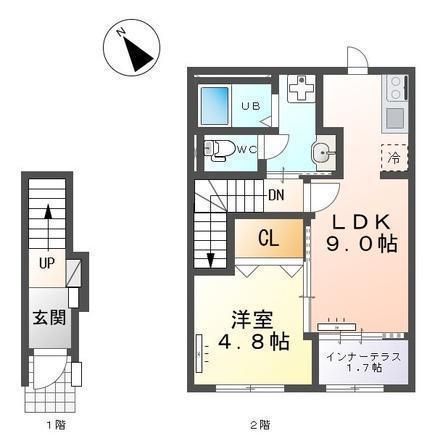 大曽根原町アパート(1LDK/2階)の間取り写真