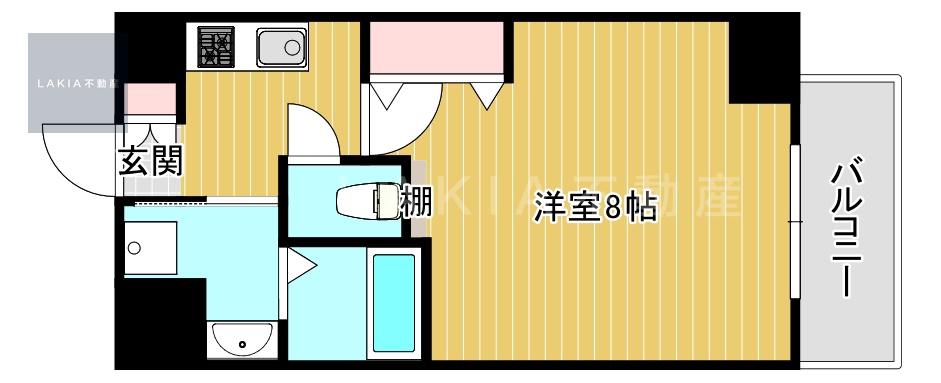 セオリー難波パレ(1K/6階)の間取り写真