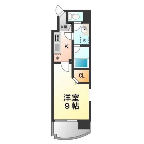 ライフメント堺町II(1K/10階)の間取り写真