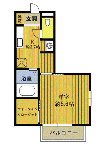 グランシード池田(1K/2階)の間取り写真
