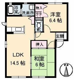 グリーンコート(2LDK/1階)の間取り写真