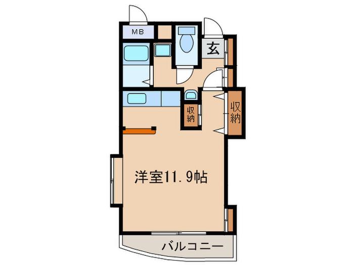 ホワイトクラウドⅣ(ワンルーム/2階)の間取り写真