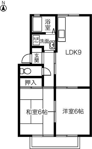エムティ林(2LDK/1階)の間取り写真