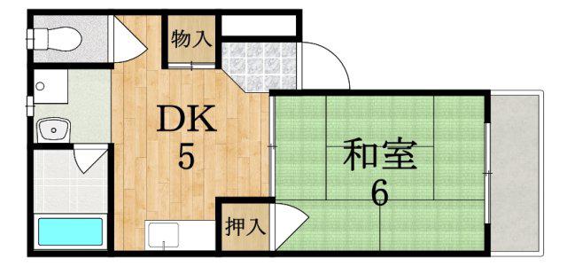 ルミエール明日香(1DK/3階)の間取り写真