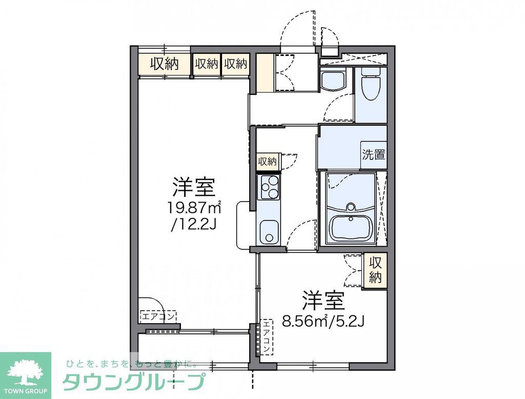レオパレスおかのごう(1LDK/1階)の間取り写真