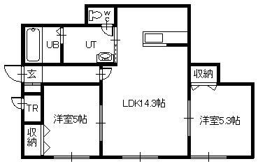GLEAM(2LDK/2階)の間取り写真