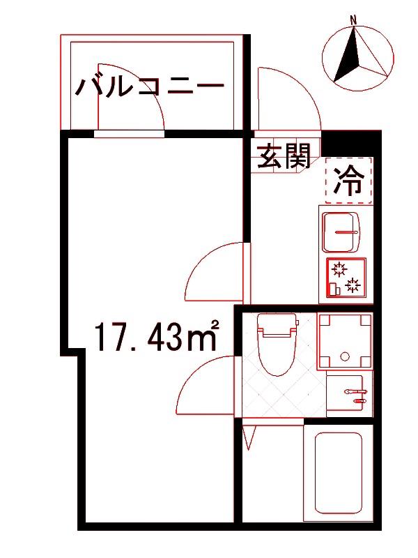 M-SQUARE(1K/2階)の間取り写真