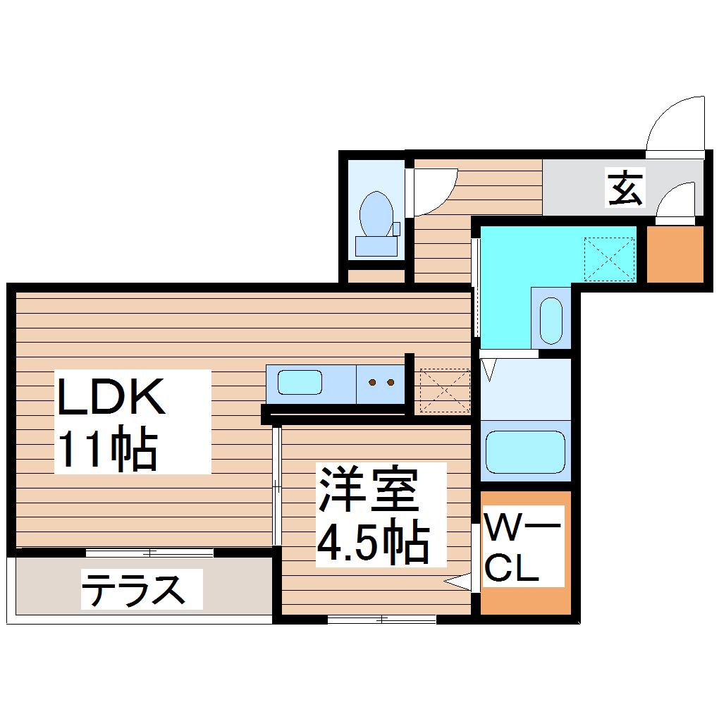 メゾン・ド・グローリー(1LDK/2階)の間取り写真