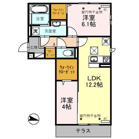 D-RESIDENCE上野本町(2LDK/1階)の間取り写真