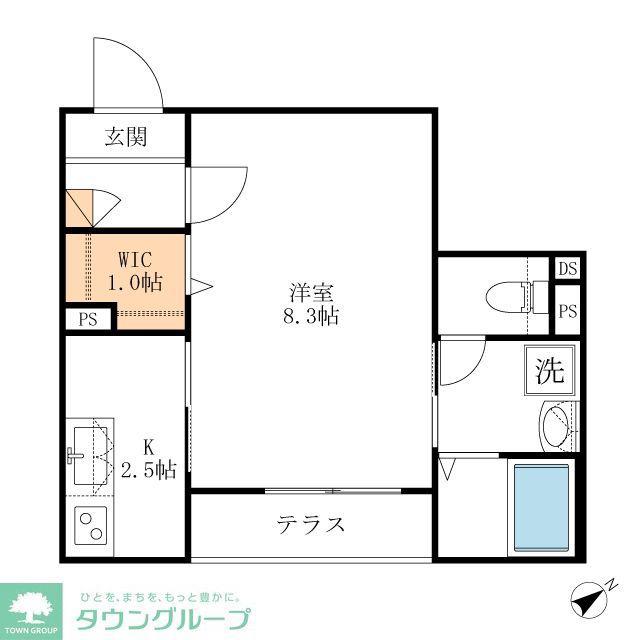 岡沢町Mマンション(1K/1階)の間取り写真