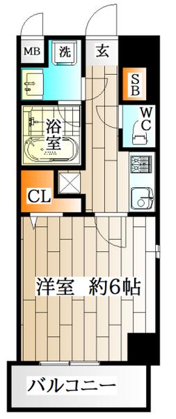 ルリアン板宿(1K/9階)の間取り写真