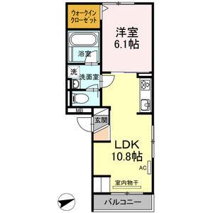 D-ROOM尾頭橋A(1LDK/3階)の間取り写真