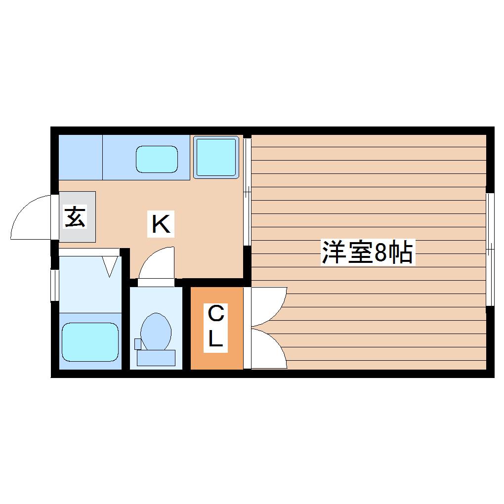 コーポ根岸A(1K/2階)の間取り写真
