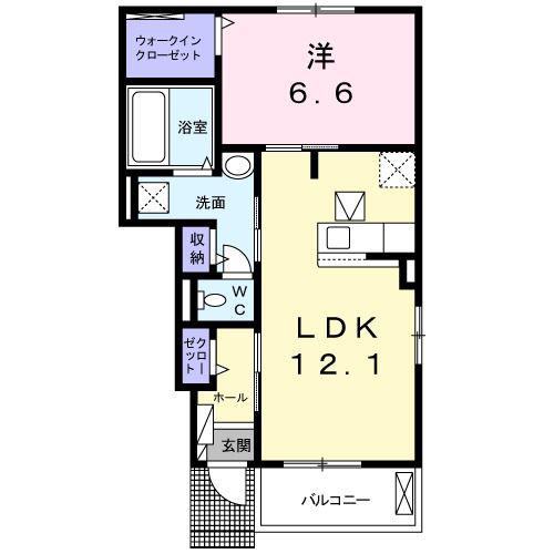 パレドール(1LDK/1階)の間取り写真