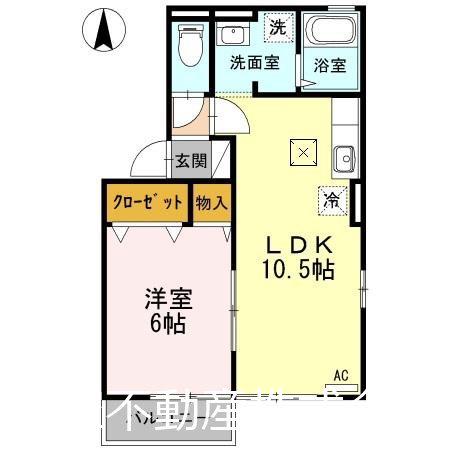セジュールホワイト II(1LDK/2階)の間取り写真