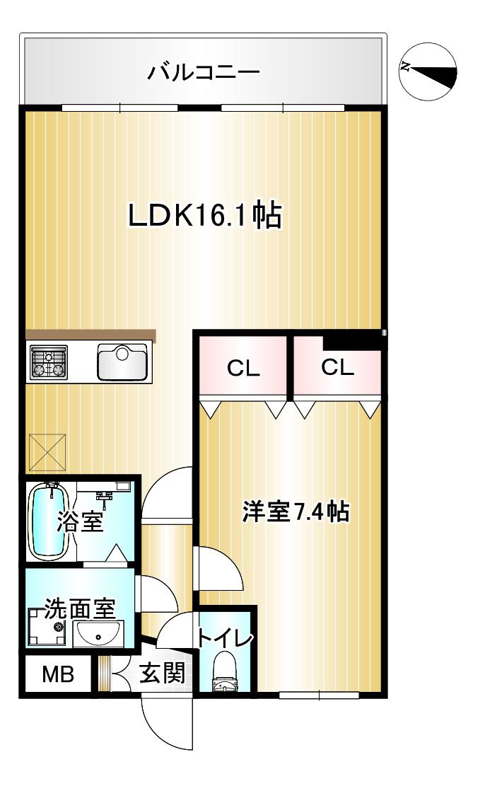 VORTEX SETA(1LDK/3階)の間取り写真