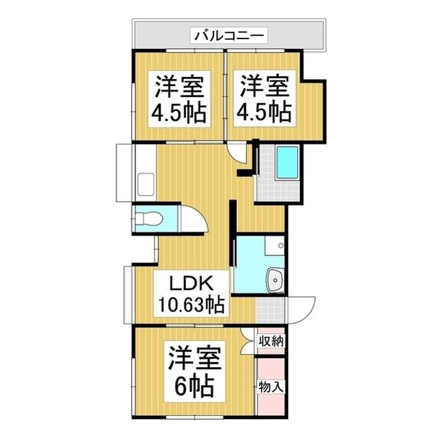 コマミエール(3LDK/1階)の間取り写真