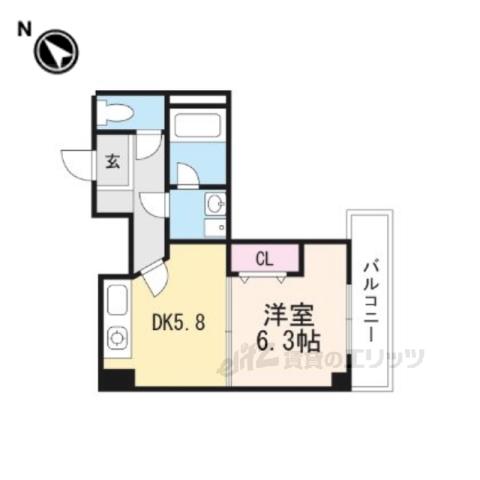 ラフィーネ瀬田(1DK/3階)の間取り写真