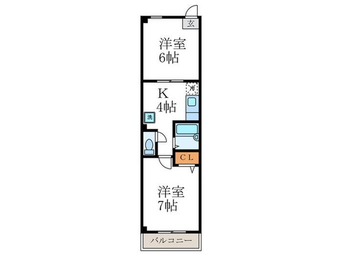 マンションエステート(2K/3階)の間取り写真