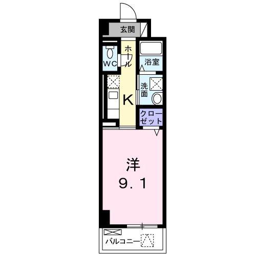 ホワイトメゾン平針(1K/2階)の間取り写真