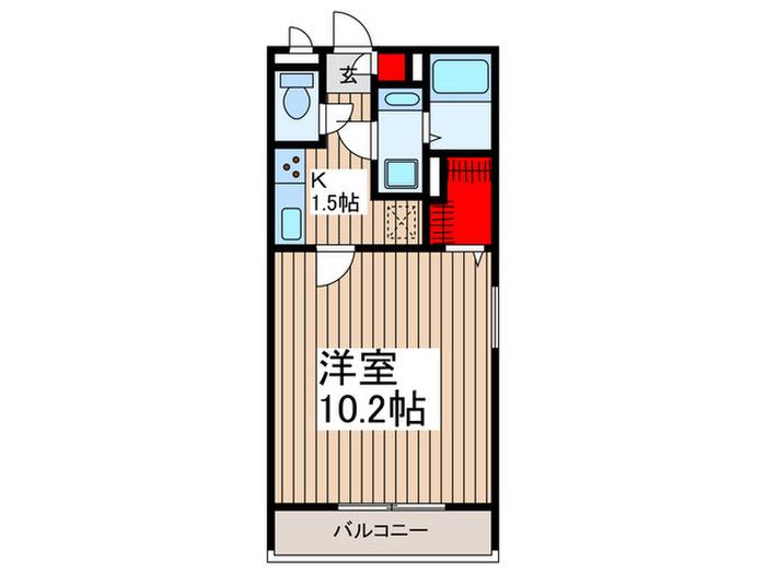 リコルテ霞ヶ丘(1K/3階)の間取り写真