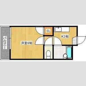 サンフロンティアB(1K/1階)の間取り写真