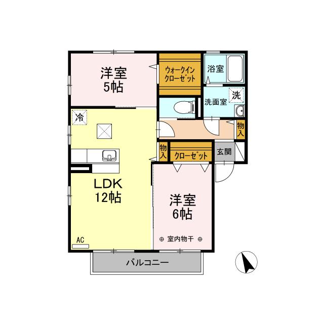 D-ROOMトレソール(2LDK/1階)の間取り写真