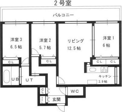 RAINBOW ROAD宮の森2ND(3LDK/4階)の間取り写真