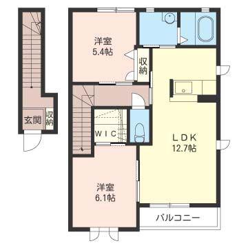 シャーフ・ベルク A(2LDK/2階)の間取り写真