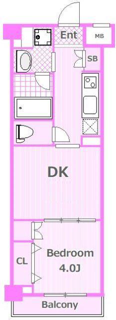 アクサス菊名LR(1DK/4階)の間取り写真