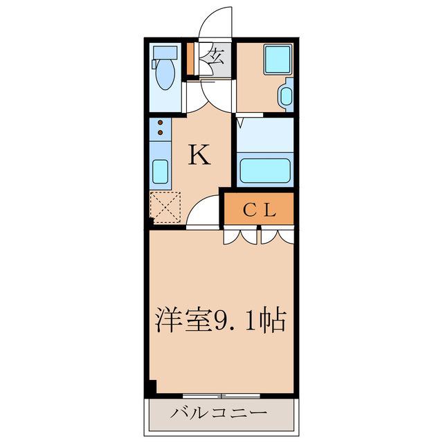 グランディール(1K/1階)の間取り写真