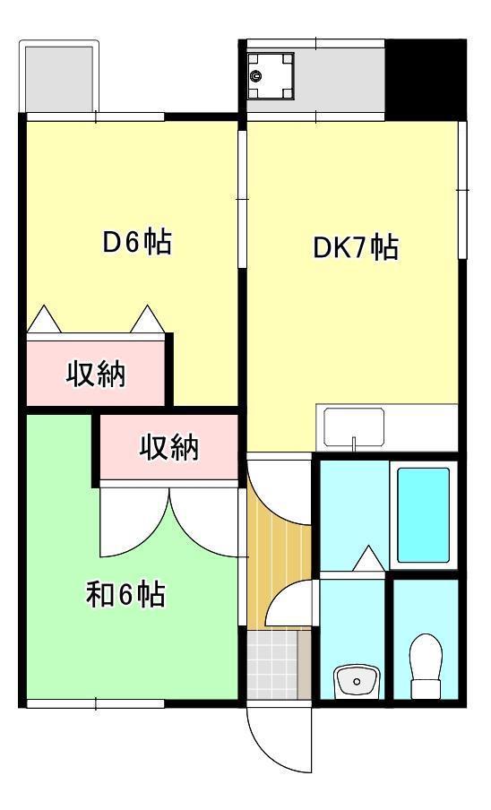 錦江マンション(2DK/3階)の間取り写真