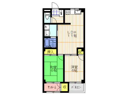 キングスコート(2LDK/3階)の間取り写真