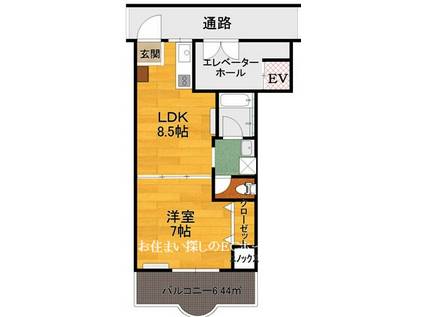 CASA YAMANA B(1LDK/3階)の間取り写真