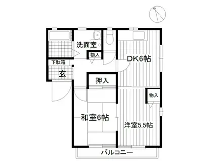 KSコーポIII(2DK/1階)の間取り写真